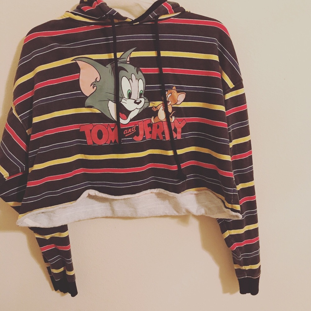 Vintage Tom & Jerry Cropped Hoodie